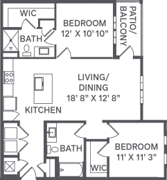 B1 Floor Plan at Upland Flats, Colorado