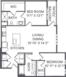 B2 Floor Plan at Upland Flats, Colorado Springs, CO