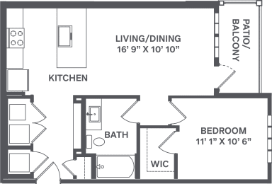 A1 Floor Plan at Upland Flats, Colorado Springs, 80922