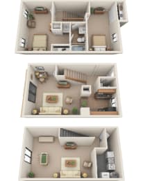 Family Room at Deauville Park Apartments, Monroeville, Pennsylvania