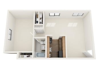 1 Bedroom Floor Plan at Birnam Wood Apartments, Pennsylvania, 15146