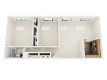 Two Bedroom Floor Plan at Birnam Wood Apartments, Monroeville, PA