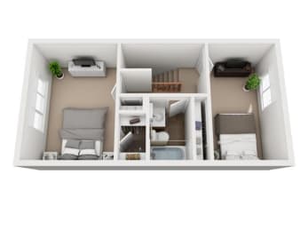 Two Bedroom Townhome with Garage at Holiday Park Apartments, Pittsburgh, Pennsylvania