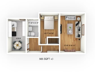  Floor Plan 370 Stradbrook - 1 Bed, 1 Bath
