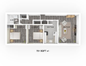 2 Bed 1 Bath at 700 Corydon Apartment, Apartments for Rent in Winnipeg