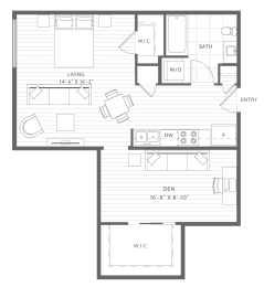 Studio Floor Planat Harbor Heights 55+ Community, Olympia, 98501