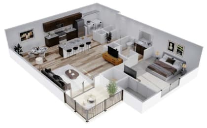 Floor Plan  a floor plan of a house with a bedroom and a living room