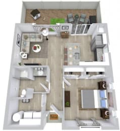 1 bed 1 bath floor plan at Avilla Palomino, Glendale, AZ 85302