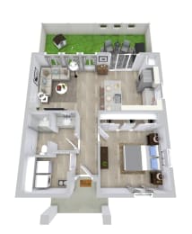 1 bed 1 bath floor plan at Avilla Cypress Creek, Sun City Center, FL 33573