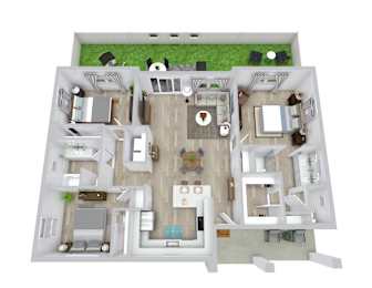 3 bed 2 bath floor plan at Avilla Silver Palm, Land O' Lakes, FL 34638