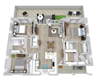 3 bed 2 bath floor plan at Avilla Bella Camino, San Tan Valley, AZ 85143