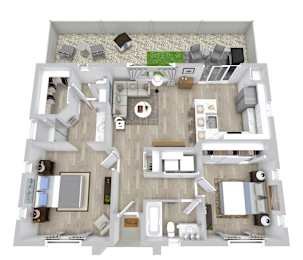 2 bed 2 bath floor plan at Avilla Broadway, Phoenix, AZ 85353