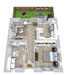 1 bed 1 bath floor plan at Avilla Friendship Trails, Hoschton, GA 30548