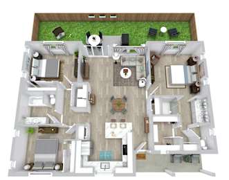 3 bed 2 bath floor plan at Avilla Holloway, McDonough, GA 30253