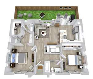 2 bed 2 bath floor plan at Avilla Holloway, McDonough, GA 30253