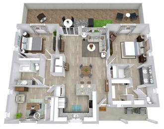 3 bed 2 bath floor plan at Avilla Broadway, Phoenix, AZ 85353