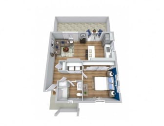 1 bed 1 bath floor plan at Avilla Buffalo Run, Commerce City, CO 80022