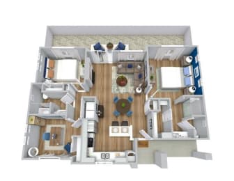 3 bed 2 bath floor plan at Avilla Buffalo Run, Commerce City, CO 80022