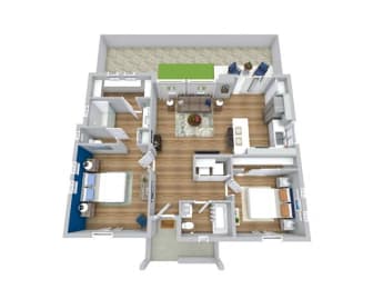 2 bed 2 bath floor plan at Avilla Centerra Crossings, Goodyear, AZ 85338