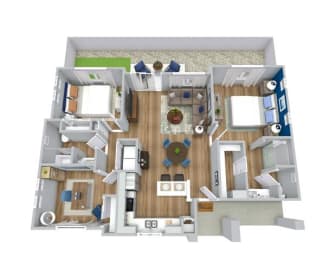 3 bed 2 bath floor plan at Avilla Camelback Ranch, Phoenix, AZ 85037
