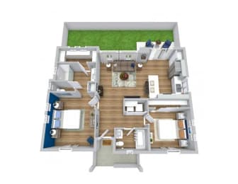 2 bed 2 bath floor plan at Avilla Grove, Celina, TX 75009