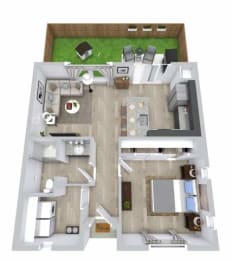 1 bed 1 bath floor plan at Avilla Vista Ranch, Liberty Hill, TX 78628