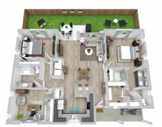 3 bed 2 bath floor plan at Avilla Vista Ranch, Liberty Hills, TX 78628
