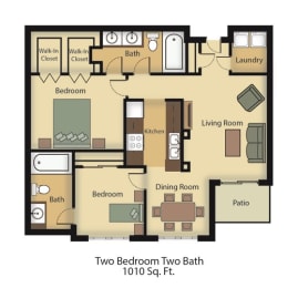 Two bedroom two bathroom apartment in Toronto