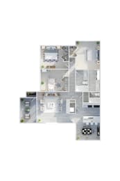 Floor Plan  a 3d rendering of a floor plan of a house