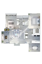Floor Plan  a floor plan of a house with a pool and a living room