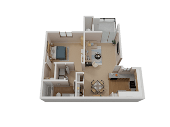1 Bed 1 bath Floor Plan at Sharlands Terrace Apartments, Reno, Nevada
