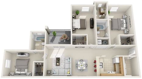 3 Bed 3 Bath at Tivoli Apartments, Gainesville