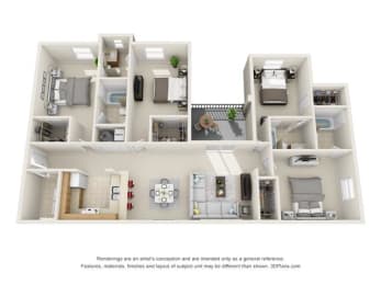 4 Bed 4 Bath at Tivoli Apartments, Gainesville, Florida