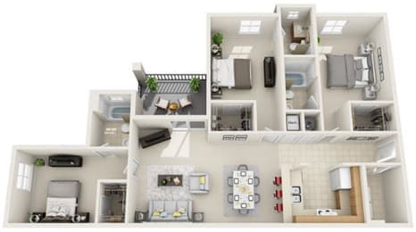 3 bed 3 bath at Tivoli Apartments of Orlando, Oviedo, FL, 32765