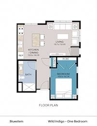 Floor Plan  Wild Indigo - One Bedroom