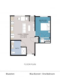 Floor Plan  Blue Bonnet - One Bedroom