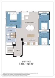 Floor Plan  3 bedroom 1.5 Bath