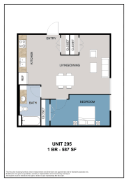 Floor Plan  One Bedroom - Unit 205