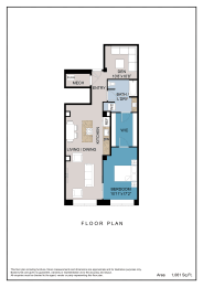 Floor Plan  One Bedroom plus Den