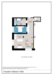 Floor Plan  a floor plan of a unit with a bedroom and bathroom