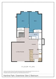 Floor Plan  a floor plan of a home with a bedroom and a living room