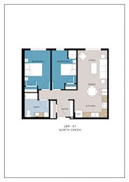 Floor Plan  2 Bedroom - A1