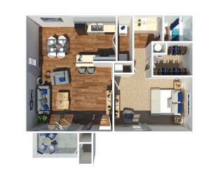 Floor Plan  One Bedroom Waverly at Horn Lake