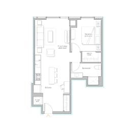 Floor Plan  Sage West Loop | 1 Bedroom Apartment in West Loop | Luxury Apartment | Large One Bedroom Apartment