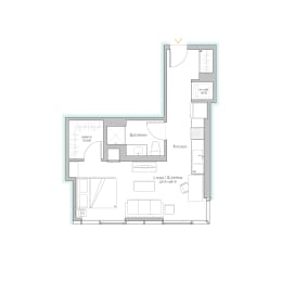 Floor Plan  Sage West Loop | Studio Apartment in West Loop | Luxury Apartment | Large Studio Bedroom Apartment