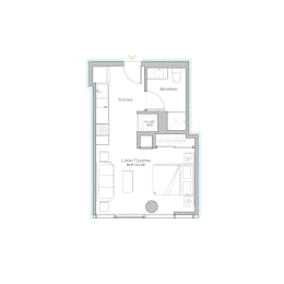 Floor Plan  Sage West Loop | Studio Apartment in West Loop | Luxury Apartment | Large Studio Bedroom Apartment