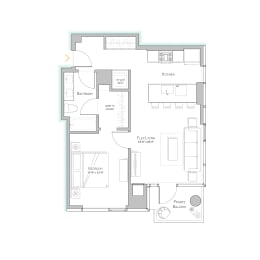 Floor Plan  Sage West Loop | 1 Bedroom Apartment in West Loop | Luxury Apartment | Large One Bedroom Apartment