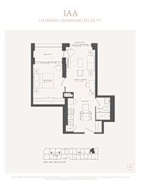 a 1a1 floor plan  residences at the ace apartments