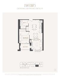 1W (BF) - 1 bedroom apartment