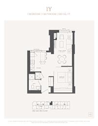 a typical floor plan of a 1 bedroom apartment